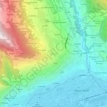 Carte topographique Arpuilles, altitude, relief