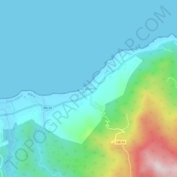 Carte topographique Ait Mendil, altitude, relief