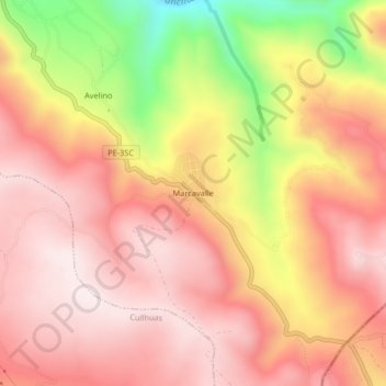Carte topographique Marcavalle, altitude, relief