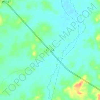 Carte topographique Km 64, altitude, relief