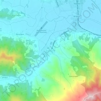 Carte topographique Calzolaro, altitude, relief