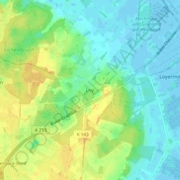 Carte topographique Loy, altitude, relief