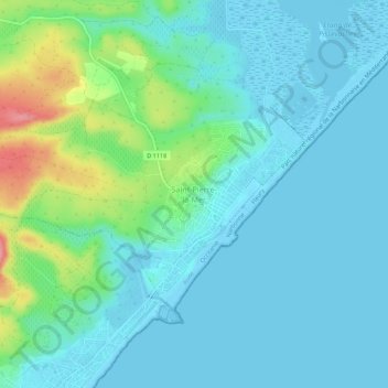 Carte topographique Saint-Pierre-la-Mer, altitude, relief