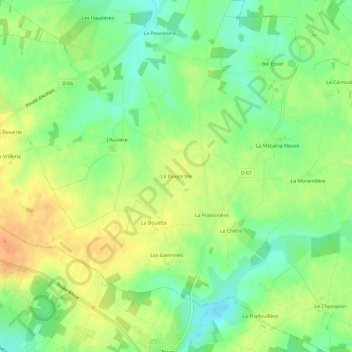 Carte topographique La Douce Vie, altitude, relief