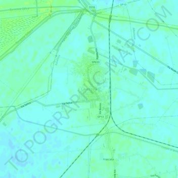 Carte topographique Lavezzola, altitude, relief