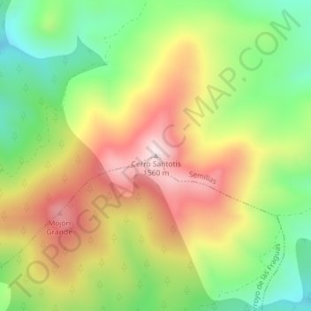 Carte topographique Cerro Santotis, altitude, relief