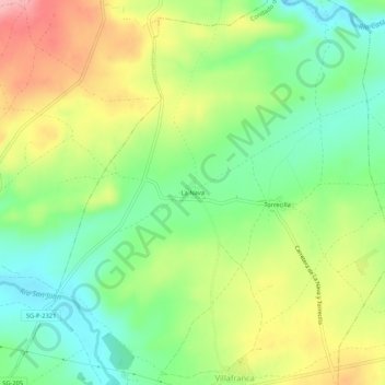 Carte topographique La Nava, altitude, relief