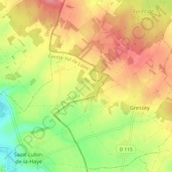 Carte topographique Le Cornet, altitude, relief