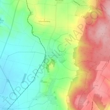 Carte topographique Mollmannsdorf, altitude, relief