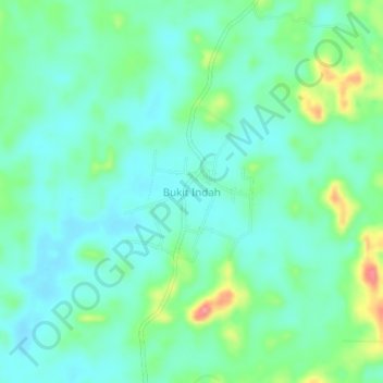 Carte topographique Bukit Indah, altitude, relief