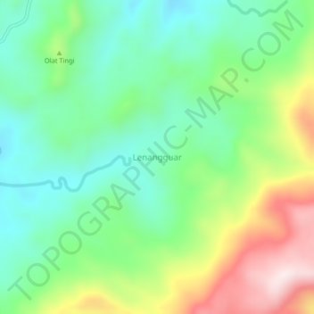 Carte topographique Lenangguar, altitude, relief