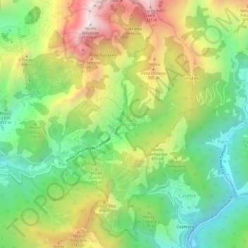 Carte topographique Colonnata, altitude, relief