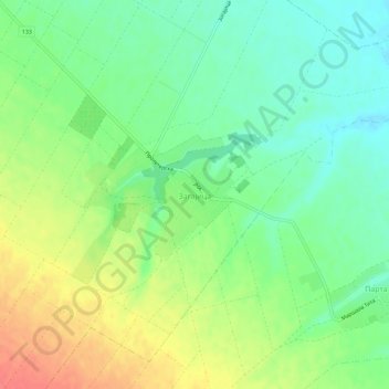 Carte topographique Zagajica, altitude, relief