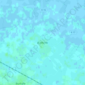 Carte topographique Buttforde, altitude, relief