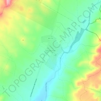 Carte topographique Serracines, altitude, relief