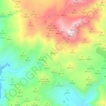 Carte topographique Hirmes, altitude, relief