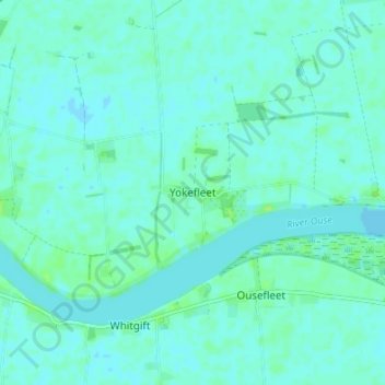 Carte topographique Yokefleet, altitude, relief