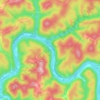 Carte topographique King, altitude, relief