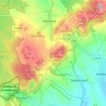 Carte topographique Oberleis, altitude, relief