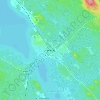 Carte topographique Uimaharju, altitude, relief