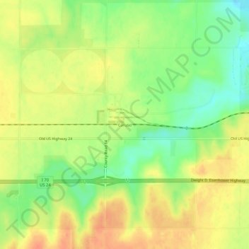 Carte topographique Caruso, altitude, relief