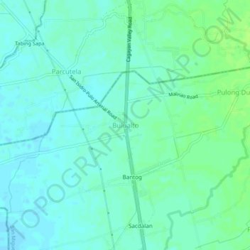 Carte topographique Bulualto, altitude, relief