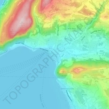 Carte topographique Garda, altitude, relief