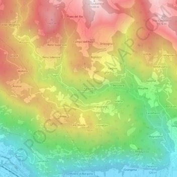 Carte topographique Ravoire, altitude, relief