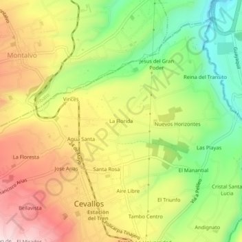 Carte topographique La Florida, altitude, relief