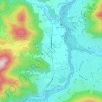 Carte topographique Leonstein, altitude, relief