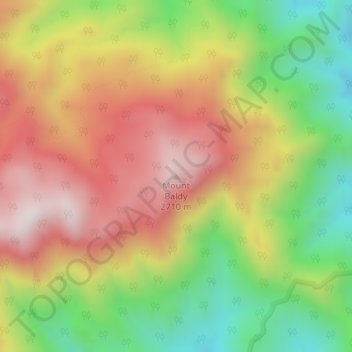 Carte topographique Mount Baldy, altitude, relief