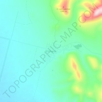 Carte topographique El Charco, altitude, relief