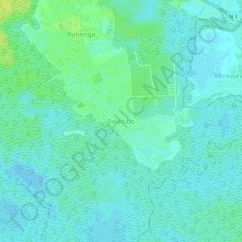 Carte topographique Bwadibo, altitude, relief