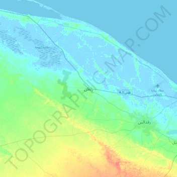 Carte topographique Zulten, altitude, relief