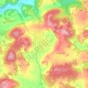 Carte topographique Donnstetten, altitude, relief