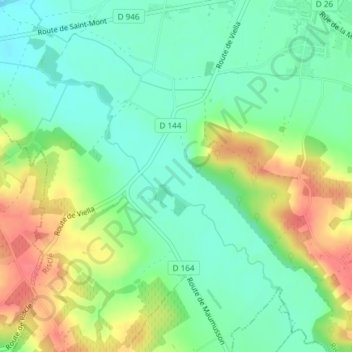 Carte topographique Bergons, altitude, relief