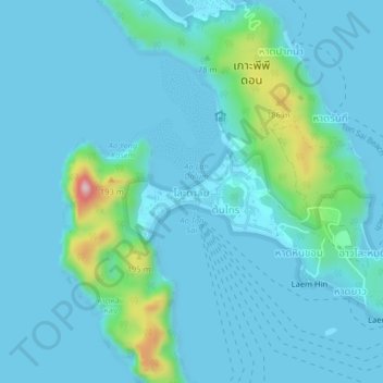 Carte topographique Loh Dalum, altitude, relief