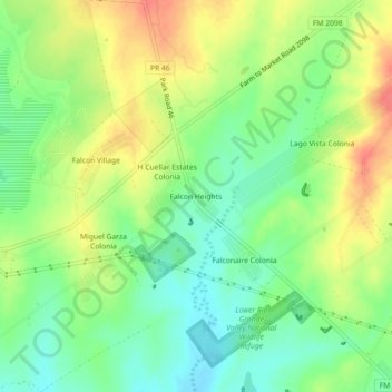 Carte topographique Falcon Heights, altitude, relief