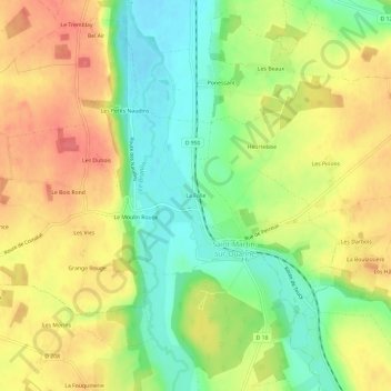 Carte topographique La Folie, altitude, relief