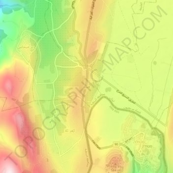 Carte topographique Houra, altitude, relief