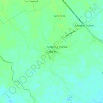 Carte topographique Dolores, altitude, relief