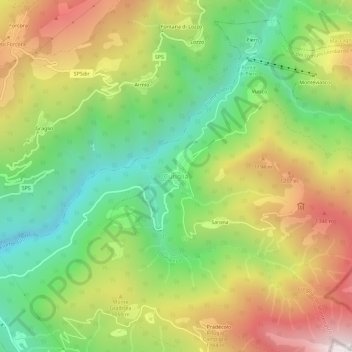 Carte topographique Curiglia, altitude, relief