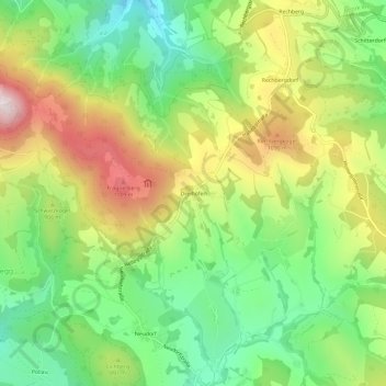 Carte topographique Dreihöfen, altitude, relief