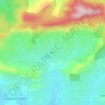 Carte topographique Morro, altitude, relief