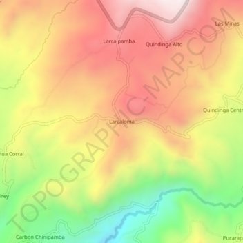 Carte topographique Larcaloma, altitude, relief