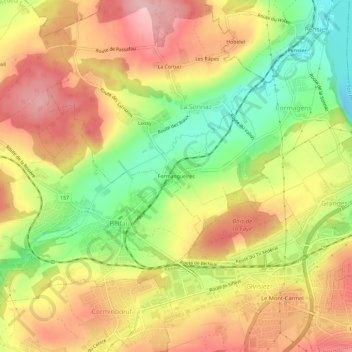 Carte topographique Formangueires, altitude, relief