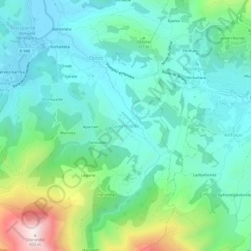 Carte topographique Guermiette, altitude, relief