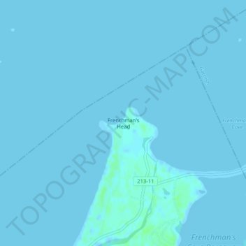 Carte topographique Frenchman's Head, altitude, relief