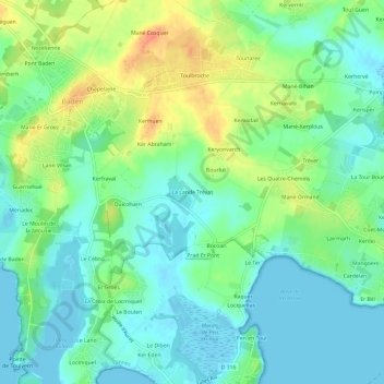 Carte topographique La Lande Trévas, altitude, relief