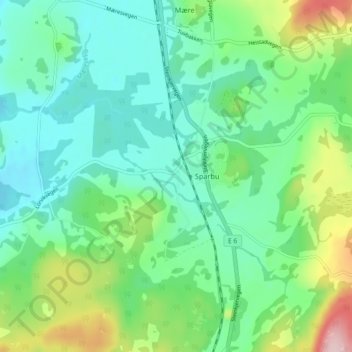 Carte topographique Kåberg, altitude, relief